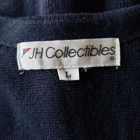 Vintage - JH Collectibles Blue Crest Sweater with Gold Tone Buttons - Size L - Picture 3 of 3